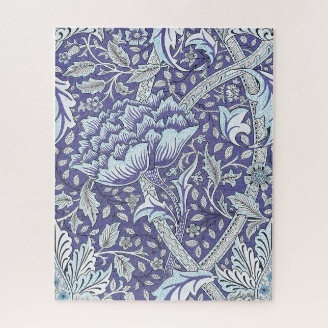 William Morris Windrush Blue Pattern Floral Jigsaw Puzzle (Vertical)