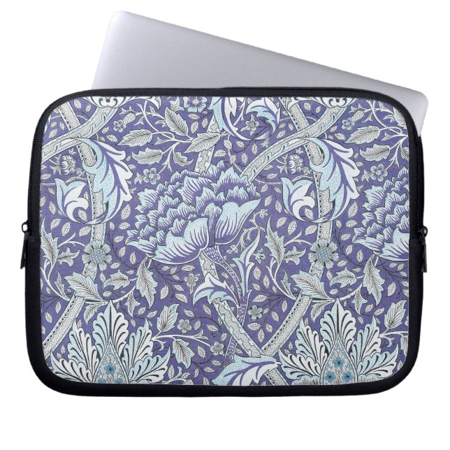 William Morris Windrush Blue Pattern Floral Laptop Sleeve (Front)