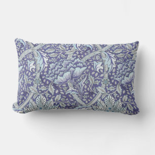 William Morris Windrush Blue Pattern Floral Lumbar Cushion