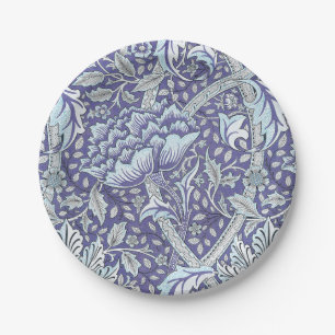 William Morris Windrush Blue Pattern Floral Paper Plate