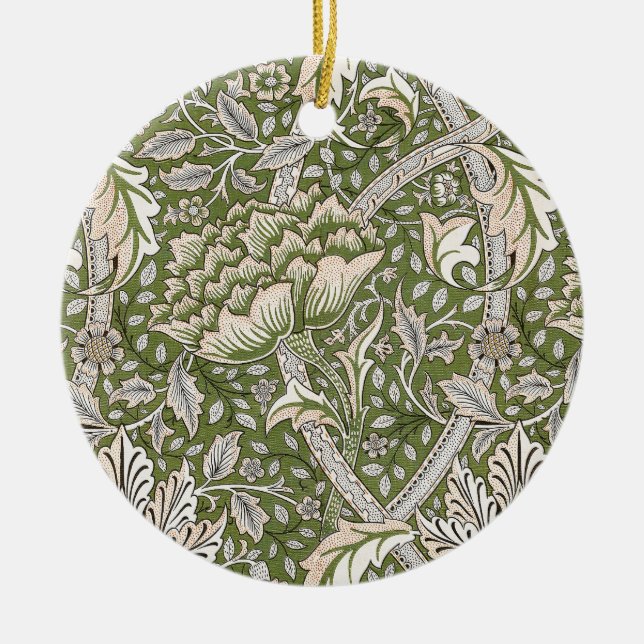 William Morris Windrush floral flowers classic Ceramic Tree Decoration (Front)