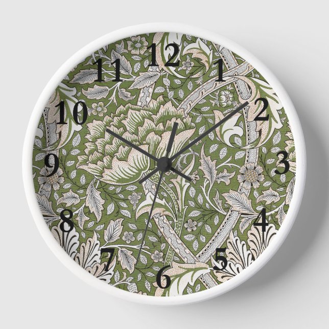 William Morris Windrush floral flowers classic Clock (Front)