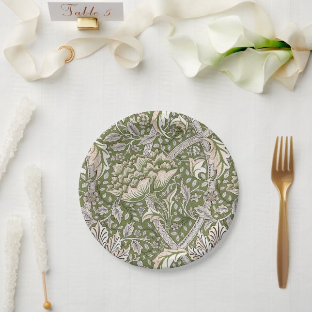 William Morris Windrush floral flowers classic Paper Plate (Wedding)