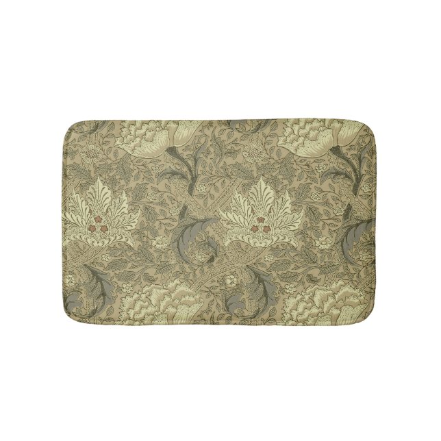 William Morris Windrush Floral Pattern: Vintage Bath Mat (Front)