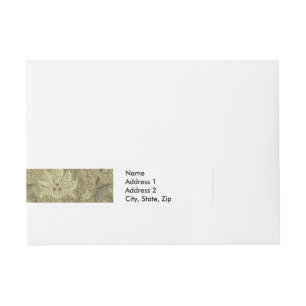 William Morris Windrush Floral Pattern: Vintage Wraparound Address Label
