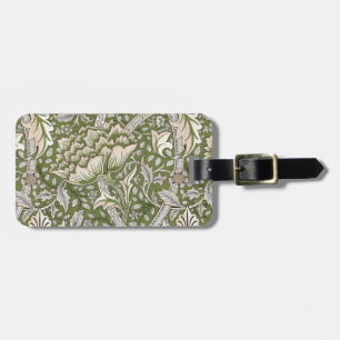 : William Morris Windrush Green Pattern: Vintage Luggage Tag
