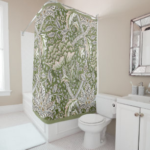 : William Morris Windrush Green Pattern: Vintage Shower Curtain