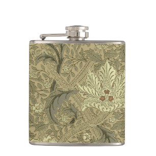 William Morris Windrush Wallpaper Pattern Hip Flask