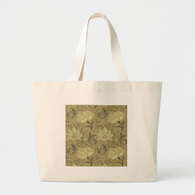William Morris Windrush Wallpaper Pattern Large Tote Bag (Front)