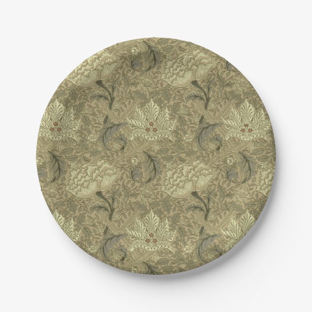 William Morris Windrush Wallpaper Pattern Paper Plate (Front)