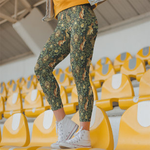 William Morris Woodland Floral Rabbits Christmas Leggings