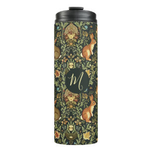 William Morris Woodland Floral Rabbits Christmas Thermal Tumbler