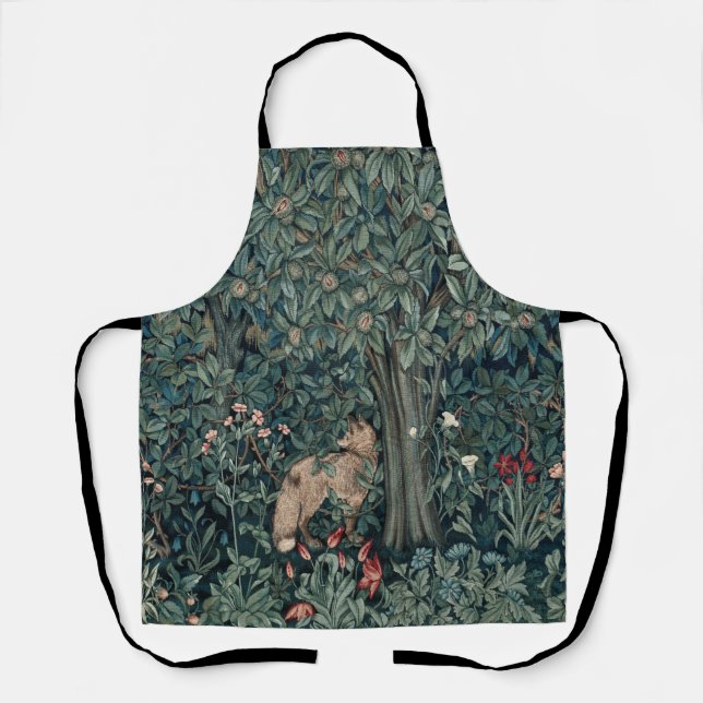 William Morris Woodland Tapestry Fox Apron (Front)