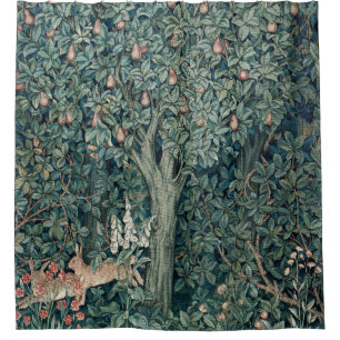 William Morris Woodland Tapestry Rabbits Shower Curtain
