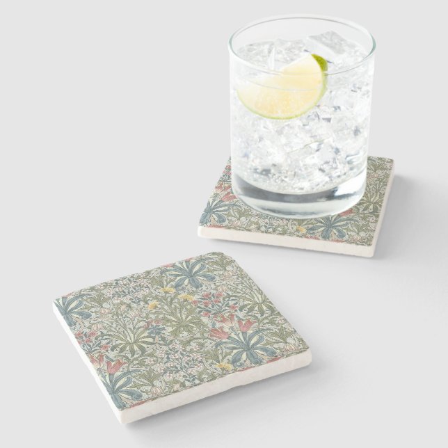 William Morris Woodland Weeds Stone Coaster (Side)