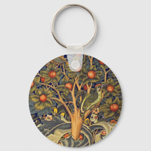 William Morris Woodpecker Pre-Raphaelite Key Ring