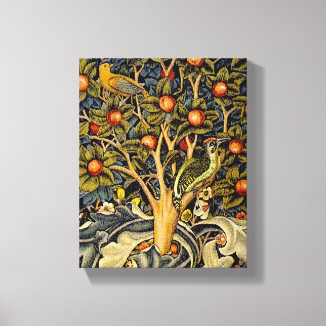 William Morris Woodpecker Tapestry Arts & Crafts  Canvas Print (Front)