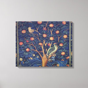 William Morris Woodpecker Tapestry Arts & Crafts  Canvas Print