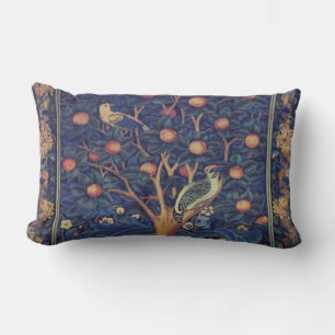 William Morris Woodpecker Tapestry Arts & Crafts Lumbar Cushion