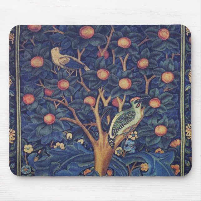 William Morris Woodpecker Tapestry Arts & Crafts  Mouse Pad (Front)