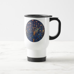 William Morris Woodpecker Tapestry Arts & Crafts  Travel Mug