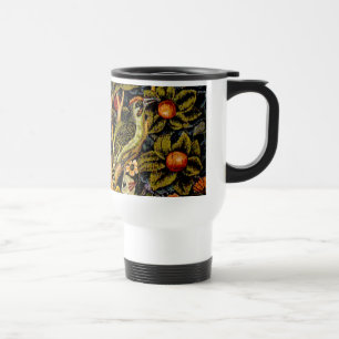 William Morris Woodpecker Tapestry Arts & Crafts Travel Mug