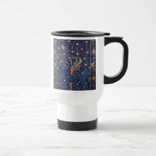 William Morris Woodpecker Tapestry Arts & Crafts Travel Mug