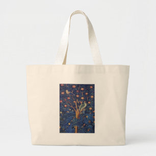 William Morris Woodpecker Tapestry Blue Design Large Tote Bag