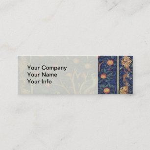 William Morris Woodpecker Tapestry Blue Design Mini Business Card