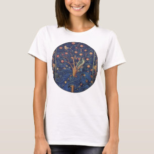 William Morris Woodpecker Tapestry Blue Design T-Shirt