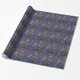 William Morris Woodpecker Tapestry Blue Design Wrapping Paper