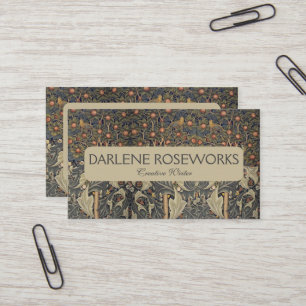 William Morris Woodpecker Tapestry Business Card