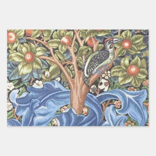William Morris Woodpecker Tapestry Floral Vintage Wrapping Paper Sheet