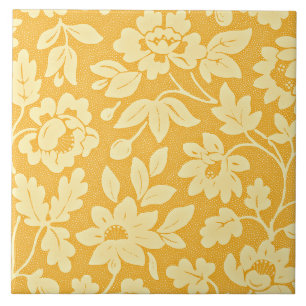 William Morris Yellow Flower Pattern Tile