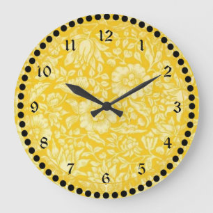 William Morris - Yellow Mallow  Large Clock