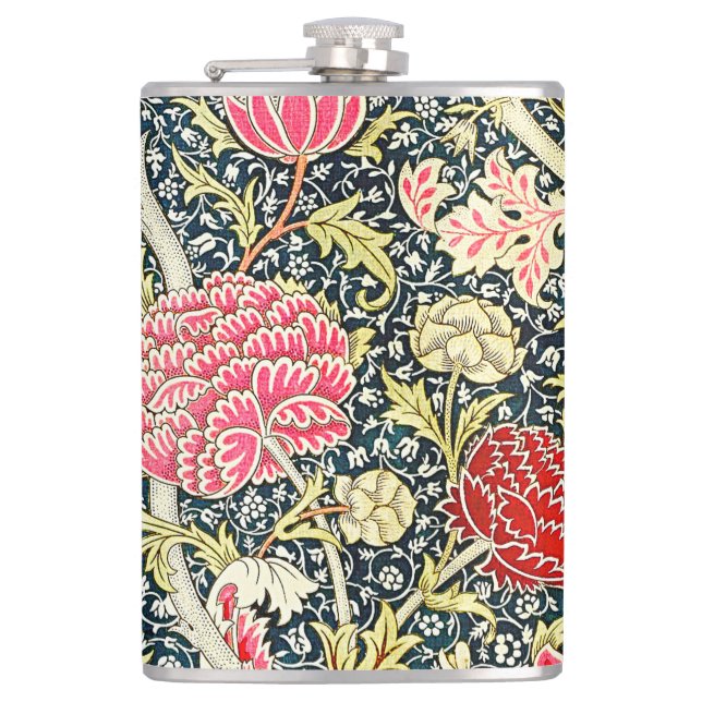 William Morris's Cray famous pattern Hip Flask (Front)