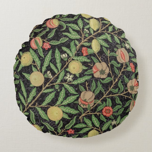 William Morris's Four fruits (1862) famous pattern Round Cushion (Front)