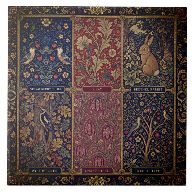  William Morris's Grand Patchwork Collage Tile (Front)