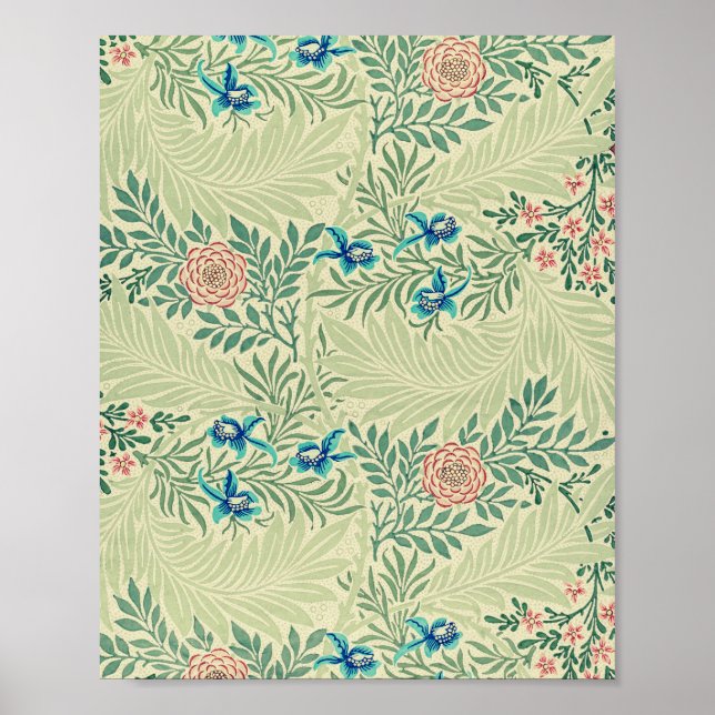 William Morris's Larkspur famous pattern  Poster (Front)