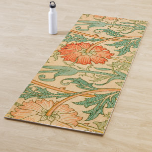 William Morris's Pink and Rose famous pattern   Yoga Mat
