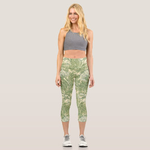William Morris's Tulip famous pattern Capri Leggings