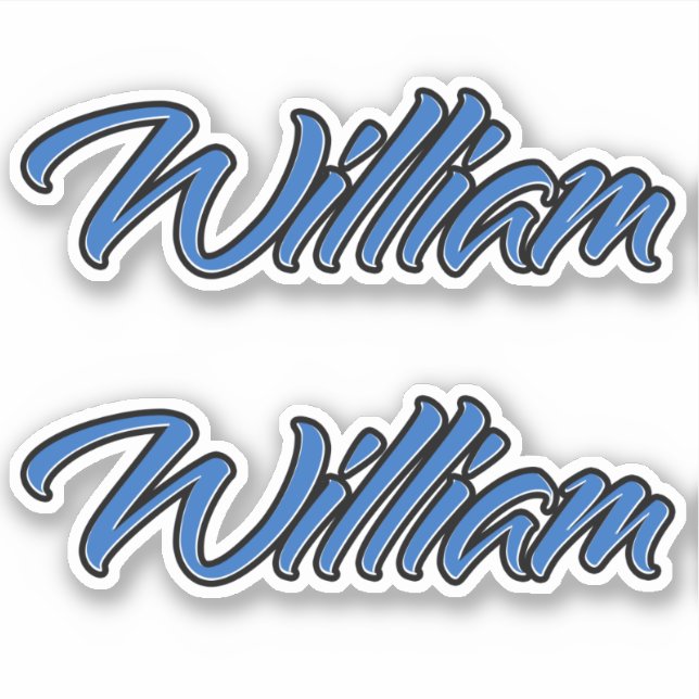 William Name blue sticker Sticker Stickerset (Front)
