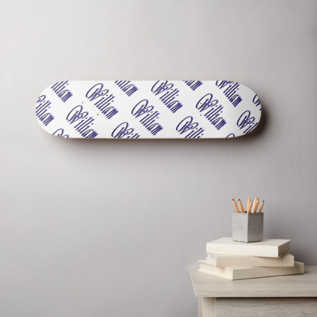 William Name In Blue Sparkle, Skateboard (Wall Art (Horz))