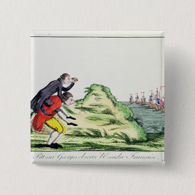 William Pitt Observing the French Squadron 15 Cm Square Badge (Front)