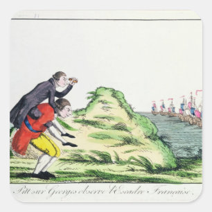 William Pitt Observing the French Squadron Square Sticker