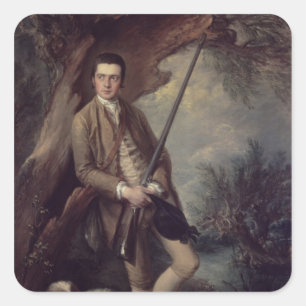 William Poyntz of Midgham and his Dog Amber Square Sticker