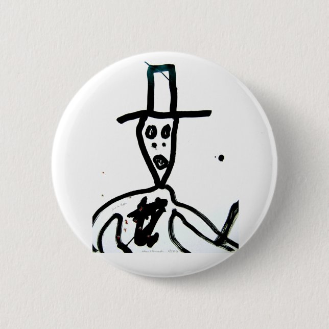 william s. burroughs "man in hat" 6 cm round badge (Front)