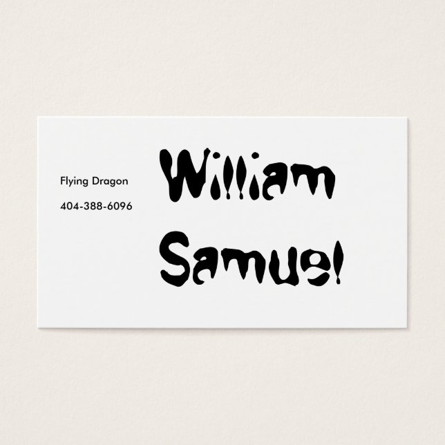William Samuel, Flying Dragon (Front)