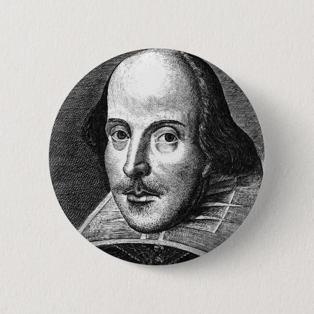 William Shakespeare 6 Cm Round Badge (Front)