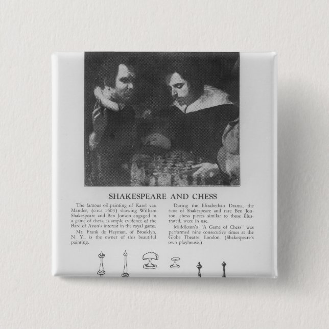 William Shakespeare  and Ben Jonson 15 Cm Square Badge (Front)